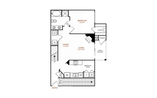 the floor plan for a two bedroom apartment at The  Vincent