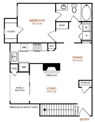 a floor plan for a two bedroom apartment at The  Vincent