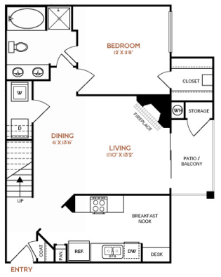 a floor plan for a two bedroom apartment at The  Vincent