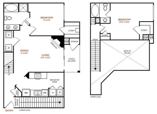 floor plan for the two bedroom apartment at The  Vincent