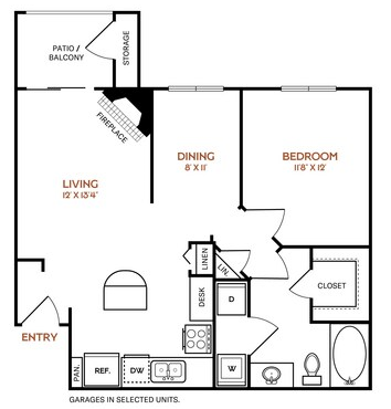 the floor plan for a two bedroom apartment at The  Vincent